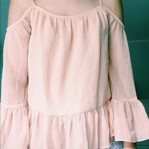 pink-tan blouse